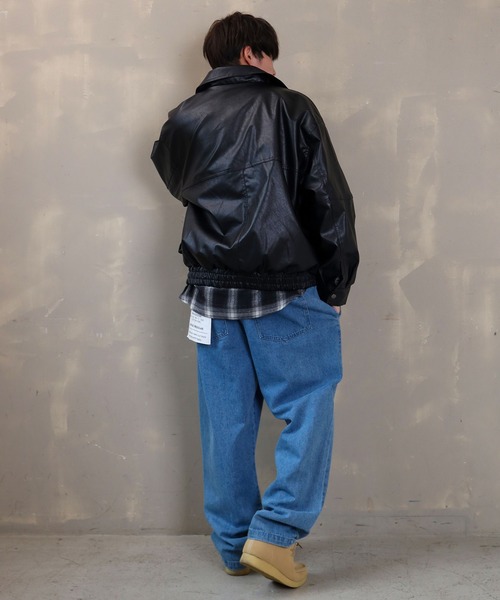 SPINNS（スピンズ）の「【ビックシルエット】フェイクレザー ブルゾン 