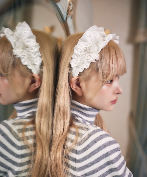 FickleBebe（フィクルベベ）の「サテンフリルカチューシャ