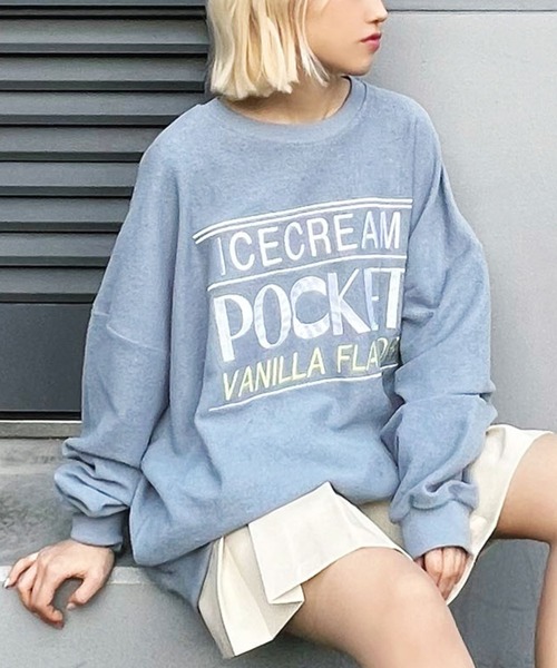 Figments（フィグメンツ）の「ICECREAMスウェット（スウェット・レディース・グレー/サックスブルー/ブラック・FREE）」の3枚目の写真