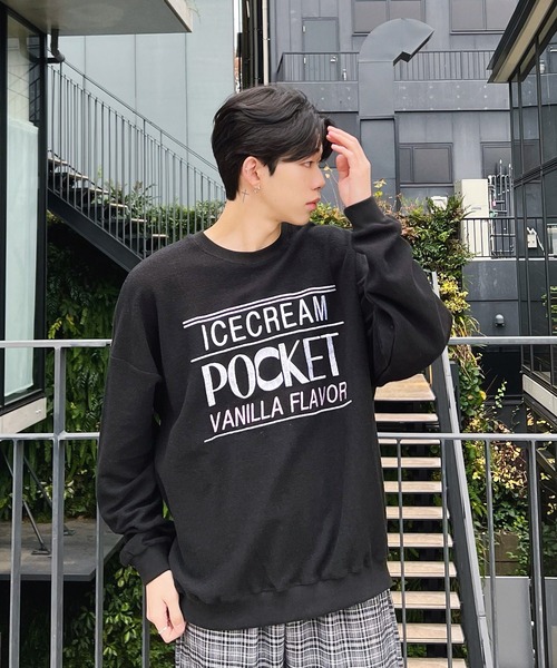 Figments（フィグメンツ）の「ICECREAMスウェット（スウェット・レディース・グレー/サックスブルー/ブラック・FREE）」の5枚目の写真