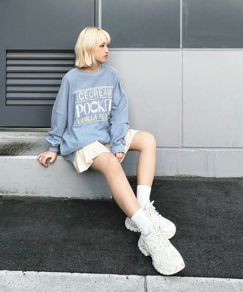 Figments（フィグメンツ）の「ICECREAMスウェット（スウェット・レディース・グレー/サックスブルー/ブラック・FREE）」の8枚目の写真