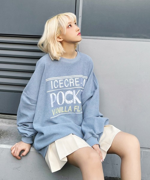 Figments（フィグメンツ）の「ICECREAMスウェット（スウェット・レディース・グレー/サックスブルー/ブラック・FREE）」の9枚目の写真