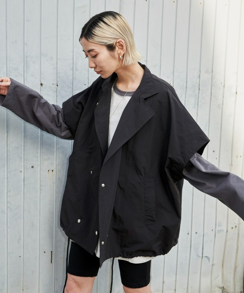 Auntie Rosa Holiday（アンティローザホリデー）の「スタンドカラー2WAYマウンテンパーカー（マウンテンパーカー・レディース・アイボリー/ブラック・FREE）」の9枚目の写真