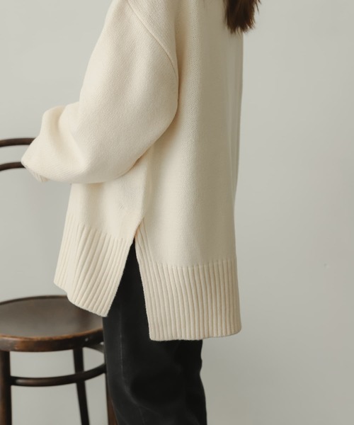 SENSE OF PLACE by URBAN RESEARCH（センスオブプレイスバイアーバンリサーチ）の「タートルネックルーズセーター（ニット/セーター・レディース・ブラック/アイボリー/ブルー・ONE）」の18枚目の写真