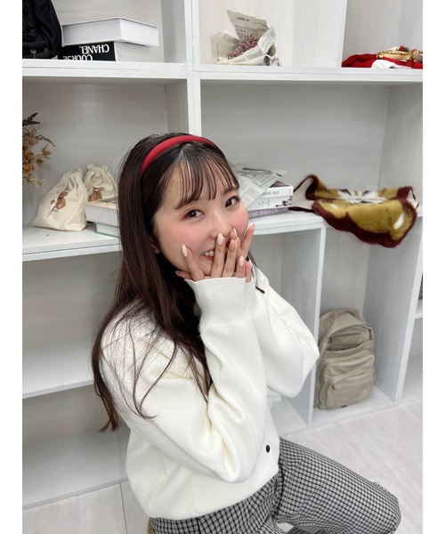 jumelle（ジュメロ）の「ツイルカラーカチューシャ（カチューシャ・レディース・レッド/ブラック/ホワイト/ピンク・FREE）」の10枚目の写真