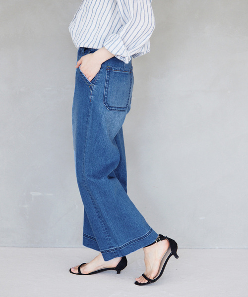 JOURNAL STANDARD relume(ジャーナルスタンダード レリューム)の「ワイドタックバギーパンツ(デニムパンツ・レディース・ブルー系その他/ネイビー・38/36)」の8枚目の写真