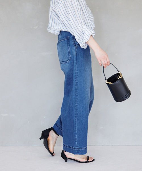 JOURNAL STANDARD relume(ジャーナルスタンダード レリューム)の「ワイドタックバギーパンツ(デニムパンツ・レディース・ブルー系その他/ネイビー・38/36)」の9枚目の写真