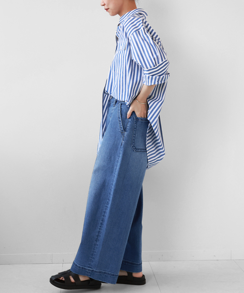 JOURNAL STANDARD relume(ジャーナルスタンダード レリューム)の「ワイドタックバギーパンツ(デニムパンツ・レディース・ブルー系その他/ネイビー・38/36)」の12枚目の写真