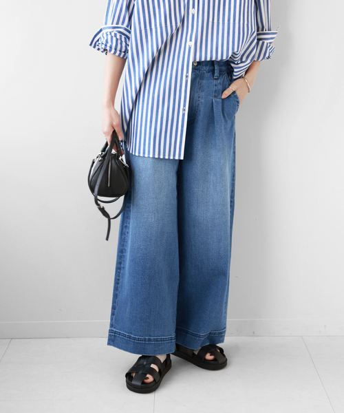 JOURNAL STANDARD relume(ジャーナルスタンダード レリューム)の「ワイドタックバギーパンツ(デニムパンツ・レディース・ブルー系その他/ネイビー・38/36)」の14枚目の写真