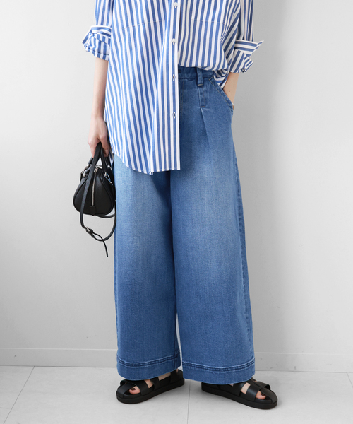JOURNAL STANDARD relume(ジャーナルスタンダード レリューム)の「ワイドタックバギーパンツ(デニムパンツ・レディース・ブルー系その他/ネイビー・38/36)」の15枚目の写真
