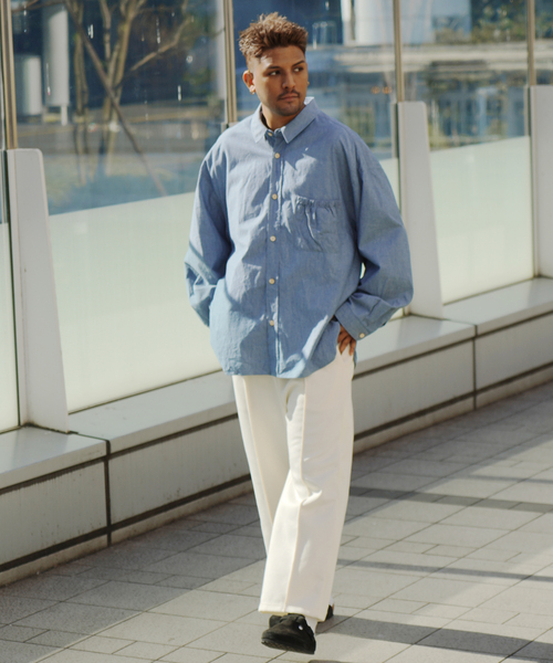 JOINT WORKS（ジョイントワークス）の「【refomed / リフォメッド】WRIST PATCH WIDE SHIRT CHAMBRAY（シャツ/ブラウス・メンズ・ブルー系その他・2/3）」の22枚目の写真