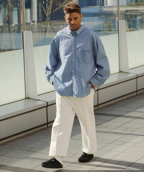 JOINT WORKS（ジョイントワークス）の「【refomed / リフォメッド】WRIST PATCH WIDE SHIRT CHAMBRAY（シャツ/ブラウス・メンズ・ブルー系その他・2/3）」の21枚目の写真