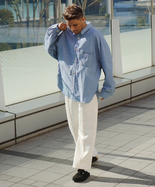 JOINT WORKS（ジョイントワークス）の「【refomed / リフォメッド】WRIST PATCH WIDE SHIRT CHAMBRAY（シャツ/ブラウス・メンズ・ブルー系その他・2/3）」の20枚目の写真