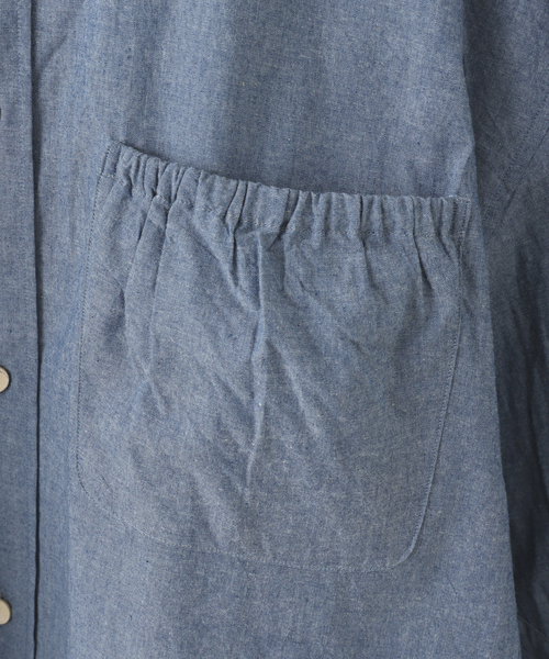 JOINT WORKS（ジョイントワークス）の「【refomed / リフォメッド】WRIST PATCH WIDE SHIRT CHAMBRAY（シャツ/ブラウス・メンズ・ブルー系その他・2/3）」の10枚目の写真
