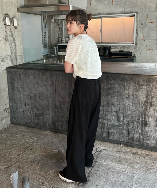 shesame（シーセム）の「2タックドローコードデザインパンツ（その他パンツ・レディース・アイボリー/ブラック/ブルー・MEDIUM/LARGE）」の21枚目の写真
