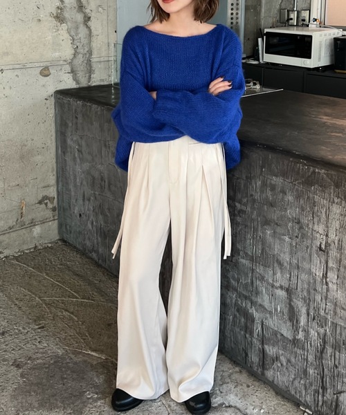 shesame（シーセム）の「2タックドローコードデザインパンツ（その他パンツ・レディース・アイボリー/ブラック/ブルー・MEDIUM/LARGE）」の6枚目の写真