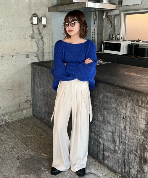 shesame（シーセム）の「2タックドローコードデザインパンツ（その他パンツ・レディース・アイボリー/ブラック/ブルー・MEDIUM/LARGE）」の5枚目の写真