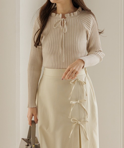 flower（フラワー）の「プチリボンスカート（スカート・レディース・ブラック/イエロー・FREE）」の3枚目の写真