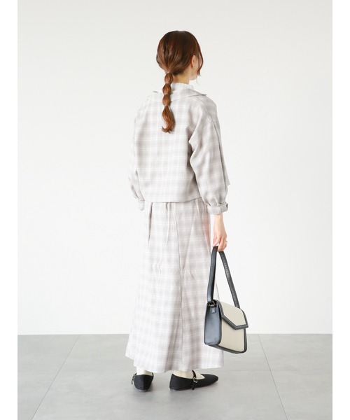 ehka sopo（エヘカソポ）の「チェック柄マーメイドスカート(セットアップ可)（スカート・レディース・グレー/グリーン/チャコール・ﾌﾘ-）」の10枚目の写真