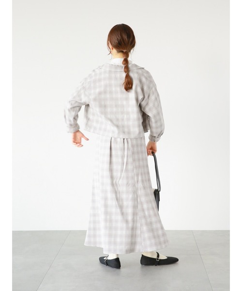 ehka sopo（エヘカソポ）の「チェック柄マーメイドスカート(セットアップ可)（スカート・レディース・グレー/グリーン/チャコール・ﾌﾘ-）」の11枚目の写真