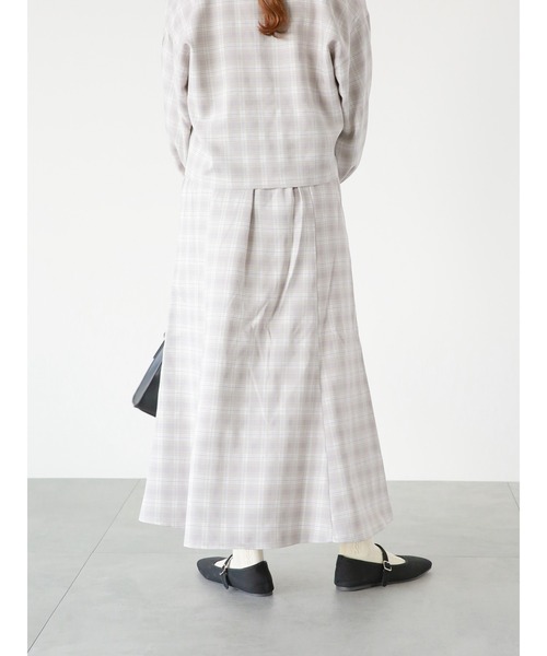 ehka sopo（エヘカソポ）の「チェック柄マーメイドスカート(セットアップ可)（スカート・レディース・グレー/グリーン/チャコール・ﾌﾘ-）」の14枚目の写真