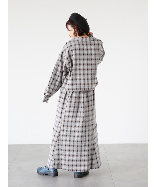 ehka sopo（エヘカソポ）の「チェック柄マーメイドスカート(セットアップ可)（スカート・レディース・グレー/グリーン/チャコール・ﾌﾘ-）」の20枚目の写真