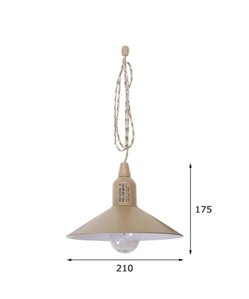 POST GENERAL（ポストジェネラル）の「POST GENERAL/ポストジェネラル　ハングランプ タイプ2（アウトドアグッズ・メンズ・ブラック/オリーブ/サンドベージュ・FREE）」の4枚目の写真
