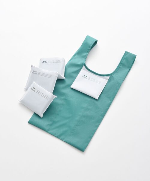 BRUNO(ブルーノ)の「ポケッタブルエコバッグS(トートバッグ・レディース・ライトグレー/ネイビー/カーキ/ブルーグリーン・フリ-)」の7枚目の写真