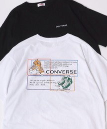 CONVERSE/コンバース オーバーサイズ オールスター スニーカー バックプリント ロゴ ワンポイント刺繍 半袖Tシャツ/レディース メンズ