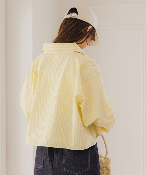 flower（フラワー）の「ストライプショートシャツ（シャツ/ブラウス・レディース・ベージュ/イエロー・FREE）」の17枚目の写真