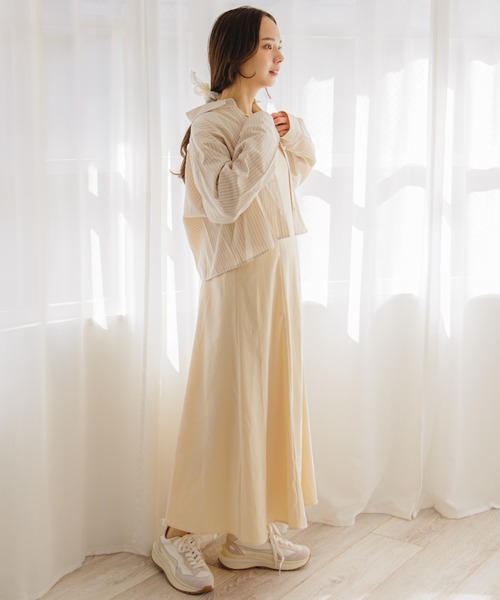 flower（フラワー）の「ストライプショートシャツ（シャツ/ブラウス・レディース・ベージュ/イエロー・FREE）」の11枚目の写真