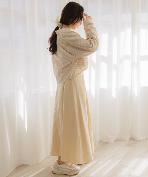 flower（フラワー）の「ストライプショートシャツ（シャツ/ブラウス・レディース・ベージュ/イエロー・FREE）」の13枚目の写真