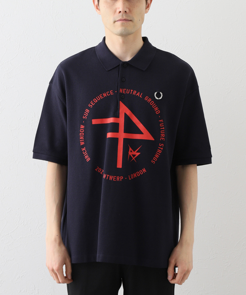 FRED PERRY×RAF SIMONS(フレッドペリーラフシモンズ)の「【RAFSIMONS × FREDPERRY】OVERSIZED PRINTED ポロシャツ(ポロシャツ・メンズ・ネイビー・SMALL)」の14枚目の写真