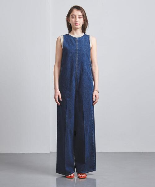 CURRENTAGE（カレンテージ）の「【別注】＜CURRENTAGE＞バックV オールインワン（つなぎ/オールインワン・レディース・コバルトブルー・2/1）」の3枚目の写真