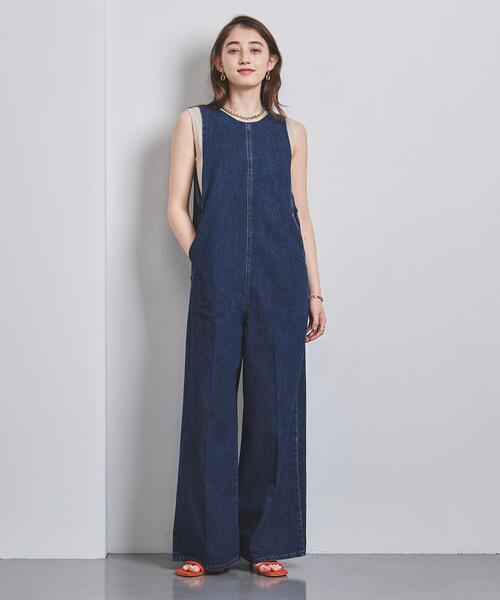 CURRENTAGE（カレンテージ）の「【別注】＜CURRENTAGE＞バックV オールインワン（つなぎ/オールインワン・レディース・コバルトブルー・2/1）」の6枚目の写真