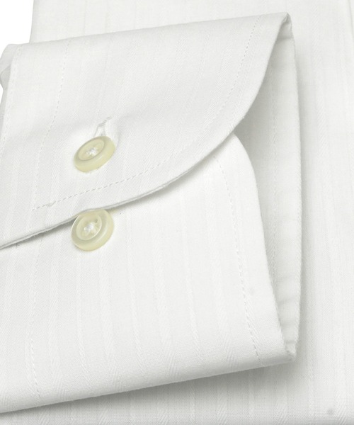 TOKYO SHIRTS(トウキョウシャツ)の「透け防止 形態安定ノーアイロン ワイド 長袖ビジネスワイシャツ(ビジネスシャツ・メンズ・ホワイト・首回り37cm-裄丈80cm/首回り37cm-裄丈84cm/首回り39cm-裄丈80cm/首回り39cm-裄丈84cm/首回り41cm-裄丈82cm/首回り41cm-裄丈86cm/首回り42cm-裄丈82cm/首回り42cm-裄丈86cm/首回り43cm-裄丈82cm/首回り43cm-裄丈86cm)」の2枚目の写真