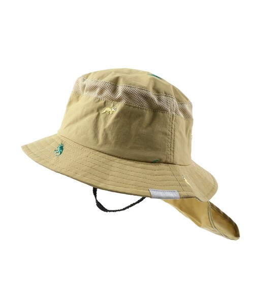 BRANSHES（ブランシェス）の「日よけ付きアウトドアハット【チェリー/レモン/恐竜/星】（ハット・キッズ・アイボリー/チャコールグレー/レモンイエロー/ベージュ・50cm/56cm/52cm/54cm）」の4枚目の写真