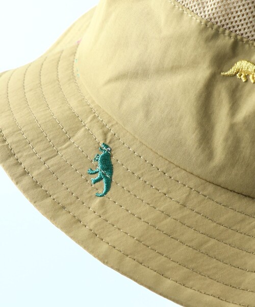 BRANSHES（ブランシェス）の「日よけ付きアウトドアハット【チェリー/レモン/恐竜/星】（ハット・キッズ・アイボリー/チャコールグレー/レモンイエロー/ベージュ・50cm/56cm/52cm/54cm）」の6枚目の写真