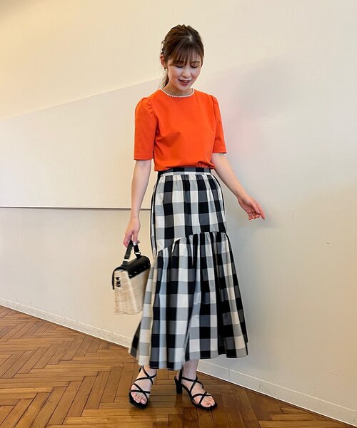 couture brooch（クチュールブローチ）の「◆【セットアップ可能/存在感抜群スカート】ブロックチェックスカート（スカート・レディース・ブラック系1/ネイビー系1・38/40/42）」の19枚目の写真