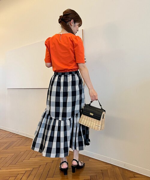 couture brooch（クチュールブローチ）の「◆【セットアップ可能/存在感抜群スカート】ブロックチェックスカート（スカート・レディース・ブラック系1/ネイビー系1・38/40/42）」の21枚目の写真