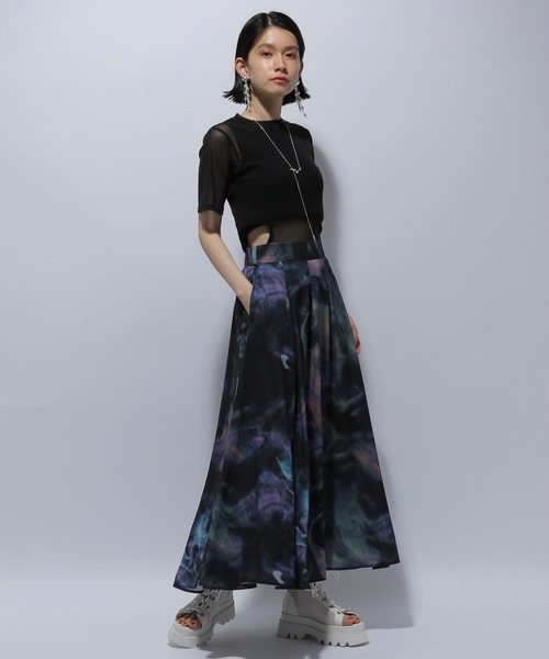 HARE(ハレ)の「シアーカットアウトT(HARE)(Tシャツ/カットソー・レディース・ブルー/ブラック/オレンジ・FREE)」の4枚目の写真