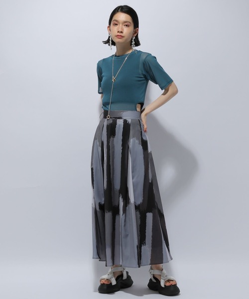 HARE(ハレ)の「シアーカットアウトT(HARE)(Tシャツ/カットソー・レディース・ブルー/ブラック/オレンジ・FREE)」の7枚目の写真