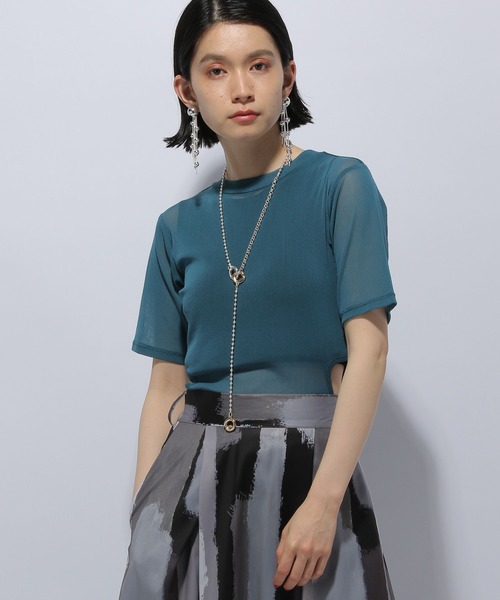 HARE(ハレ)の「シアーカットアウトT(HARE)(Tシャツ/カットソー・レディース・ブルー/ブラック/オレンジ・FREE)」の12枚目の写真