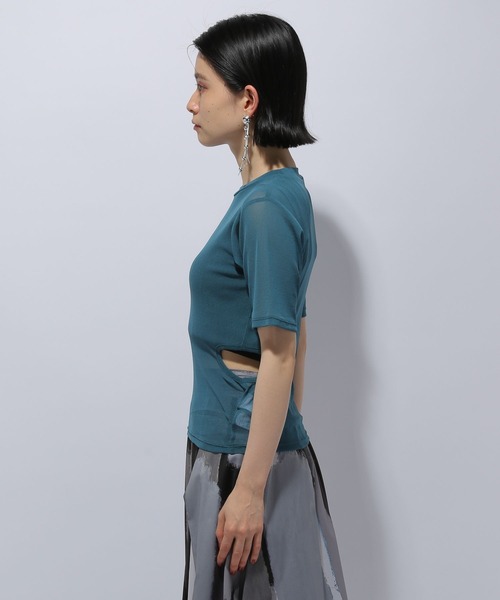 HARE(ハレ)の「シアーカットアウトT(HARE)(Tシャツ/カットソー・レディース・ブルー/ブラック/オレンジ・FREE)」の15枚目の写真