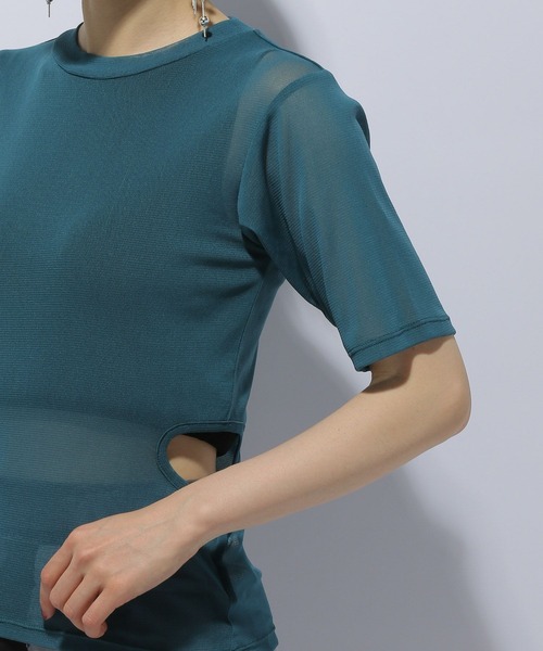 HARE(ハレ)の「シアーカットアウトT(HARE)(Tシャツ/カットソー・レディース・ブルー/ブラック/オレンジ・FREE)」の19枚目の写真