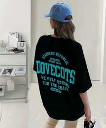 Dalfwin（ダールフィン）の「韓国ファッション DOVECOTSロゴ半袖オーバーサイズTシャツ（Tシャツ/カットソー）」