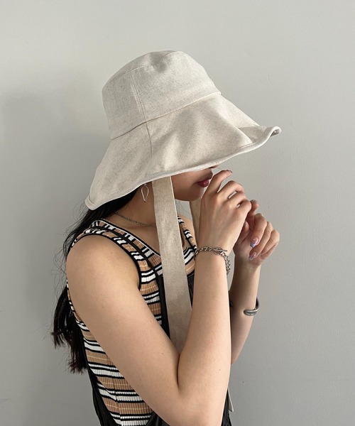 DISCOAT（ディスコート）の「リボン付ハット（ハット・レディース・ネイビー/アイボリー/ブラック・FREE）」の10枚目の写真