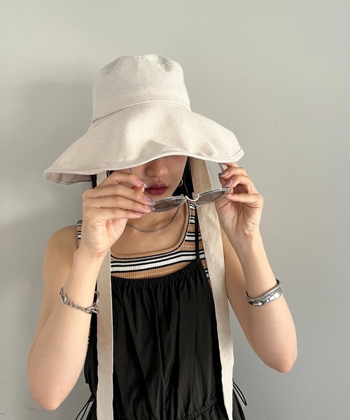 DISCOAT（ディスコート）の「リボン付ハット（ハット・レディース・ネイビー/アイボリー/ブラック・FREE）」の16枚目の写真