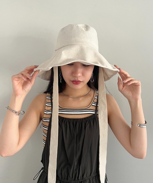 DISCOAT（ディスコート）の「リボン付ハット（ハット・レディース・ネイビー/アイボリー/ブラック・FREE）」の4枚目の写真