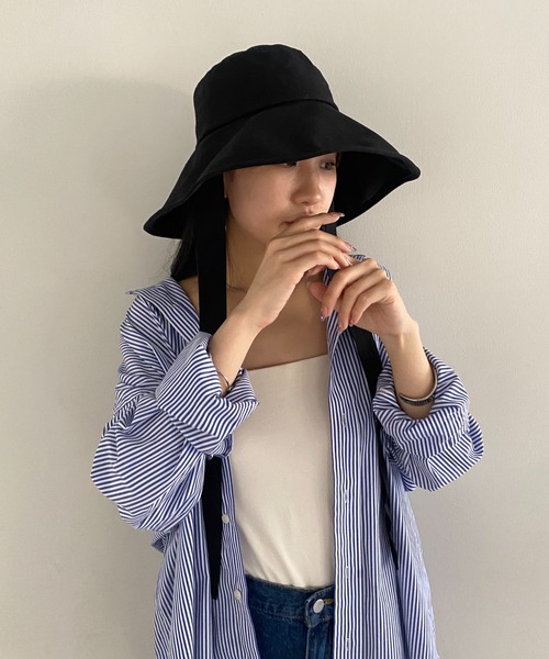 DISCOAT（ディスコート）の「リボン付ハット（ハット・レディース・ネイビー/アイボリー/ブラック・FREE）」の6枚目の写真